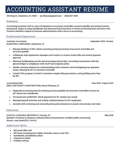 senior accounts assistant resume examples|6 Great Accounting Assistant Resume Examples